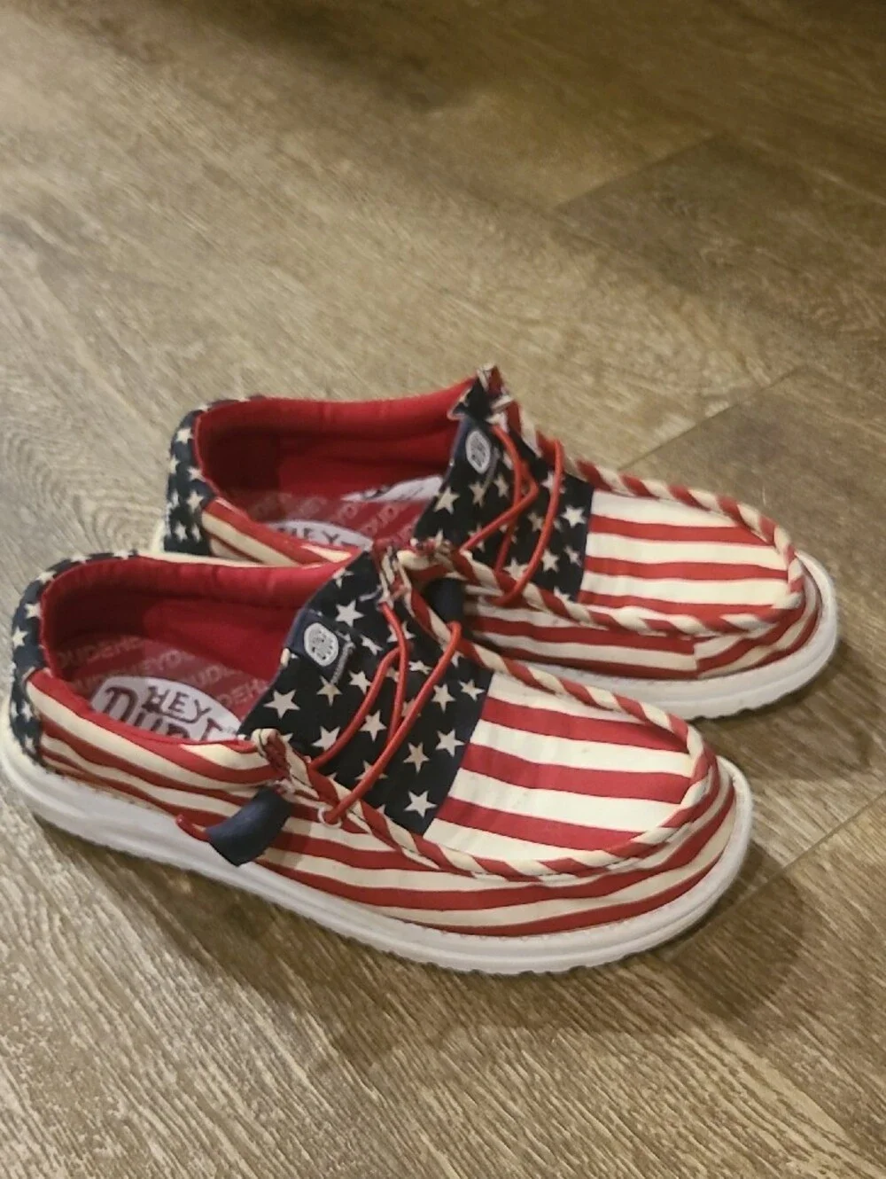 Hey Dude Men Americana Slip-On Loafers - Red, White, Blue